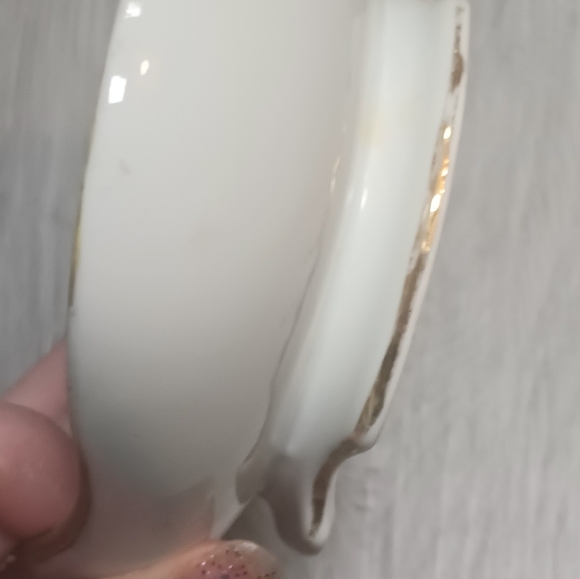 Vtg Nippon Hand Painted Celery Dish Gold Lined Floral Footed Proper Elegant - Picture 4 of 7